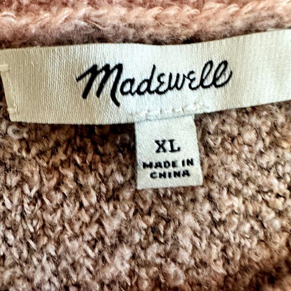 Madewell Sweater in Leopard Womens XL Shrunken Pullover Pink Animal Print - Picture 5 of 16